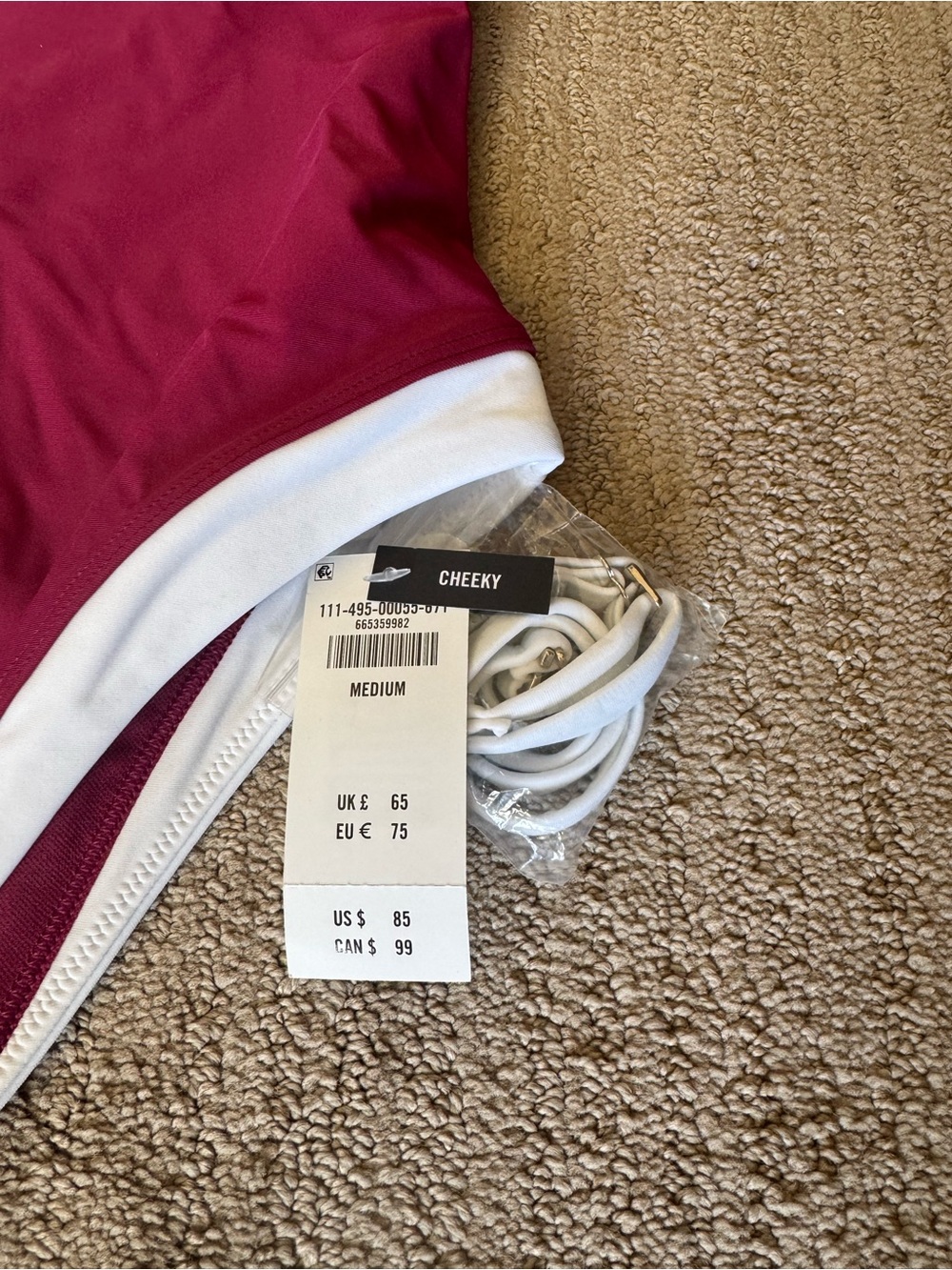 BRAND NEW! A&F - Strapless Plum One-Piece Swimsuit - Picture 2 of 4